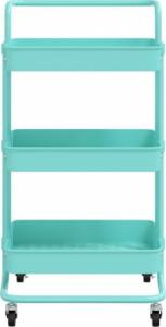 vidaXL 3-poziomowy wózek kuchenny, turkus, 42x25x83,5 cm, żelazo i ABS 3
