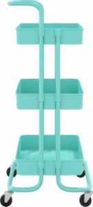 vidaXL 3-poziomowy wózek kuchenny, turkus, 42x25x83,5 cm, żelazo i ABS 4
