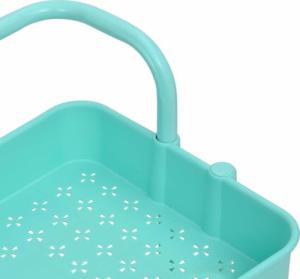 vidaXL 3-poziomowy wózek kuchenny, turkus, 42x25x83,5 cm, żelazo i ABS 5