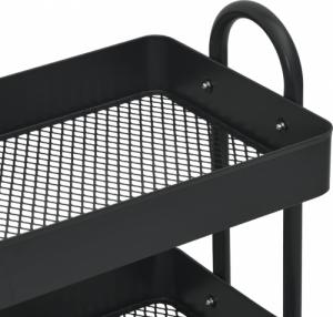 vidaXL 3-poziomowy wózek pomocniczy, czarny, 43x34x79 cm, stalowy 5