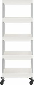 vidaXL 5-poziomowy wózek kuchenny, biały, 40x22x116 cm, żelazo i ABS 3