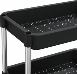 vidaXL 5-poziomowy wózek kuchenny, czarny, 40x22x116 cm, żelazo i ABS 5