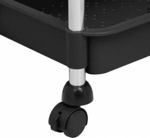 vidaXL 5-poziomowy wózek kuchenny, czarny, 40x22x116 cm, żelazo i ABS 6