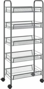 vidaXL 5-poziomowy wózek kuchenny, szary, 46x26x105 cm, żelazo (336330) 2