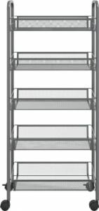 vidaXL 5-poziomowy wózek kuchenny, szary, 46x26x105 cm, żelazo (336330) 3