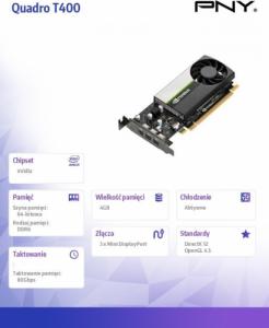 Karta graficzna PNY Quadro T400 4GB GDDR6 (VCNT400-4GB-PB) 5