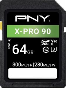 Karta PNY X-PRO 90 SDXC 64 GB UHS-II/U3 V90 (P-SD64GV90300XPRO9-GE) 1
