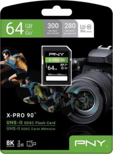 Karta PNY X-PRO 90 SDXC 64 GB UHS-II/U3 V90 (P-SD64GV90300XPRO9-GE) 2