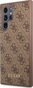 Guess Etui Guess GUHCS22LG4GFBR Samsung Galaxy S22 Ultra brązowy/brown hard case 4G Metal Gold Logo 4