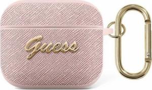 Guess Etui ochronne Saffiano Script Metal Collection do AirPods 3 GUA3SASMP różowe 1