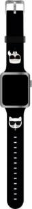 Karl Lagerfeld Pasek Karl Lagerfeld KLAWLSLCKK Apple Watch 4/5/6/7/SE 44/45mm czarny/black strap Silicone Karl & Choupette Heads 1