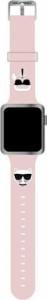 Karl Lagerfeld Pasek Karl Lagerfeld KLAWMSLCKP Apple Watch 4/5/6/7/SE 40/41mm różowy/pink strap Silicone Karl & Choupette Heads 1