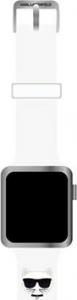 Karl Lagerfeld Pasek Karl Lagerfeld KLAWMSLCW Apple Watch 4/5/6/7/SE 40/41mm biały/white strap Silicone Choupette Heads 1