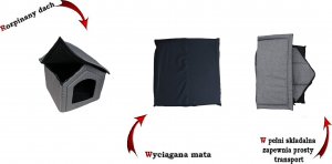 Światlegowisk Legowisko buda szary len R.4 2