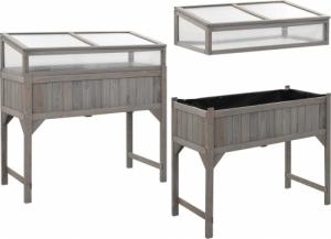 vidaXL Inspekt na podwyższeniu, 110x54x120 cm, lite drewno jodłowe 5