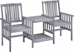vidaXL Krzesła ogrodowe ze stolikiem, 159x61x92 cm, drewno akacjowe 1