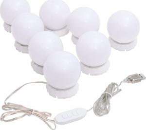 Kinkiet vidaXL Lampki na lustro, 8 ciepłych i zimnych białych żarówek LED 1