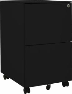 vidaXL Mobilna szafka kartotekowa, czarna, 39x45x67 cm, stalowa 1