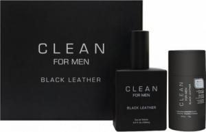 Clean SET CLEAN For Men Black Leather EDT spray 100ml + DEO STICK 75ml 1