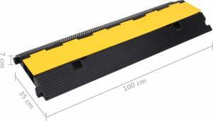 vidaXL Najazd kablowy, 2-kanałowy, 100 cm, gumowy 7