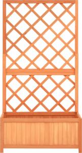 vidaXL Ogrodowa donica z kratką, brązowa, 70x30x135 cm, drewno jodłowe 2