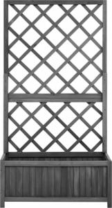 vidaXL Ogrodowa donica z kratką, czarna, 70x30x135 cm, drewno jodłowe 2