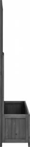 vidaXL Ogrodowa donica z kratką, czarna, 70x30x135 cm, drewno jodłowe 3