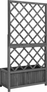 vidaXL Ogrodowa donica z kratką, czarna, 70x30x135 cm, drewno jodłowe 4