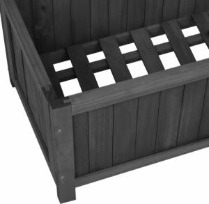 vidaXL Ogrodowa donica z kratką, czarna, 70x30x135 cm, drewno jodłowe 6