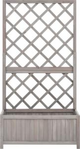 vidaXL Ogrodowa donica z kratką, szara, 70x30x135 cm, drewno jodłowe 2