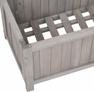 vidaXL Ogrodowa donica z kratką, szara, 70x30x135 cm, drewno jodłowe 6