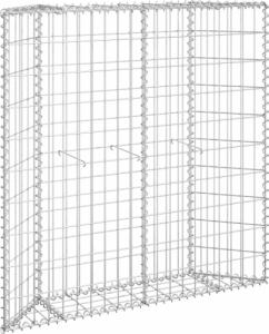 vidaXL Podniesiona rabata gabionowa, trapezowa, stal, 100x20x100 cm 2