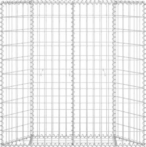 vidaXL Podniesiona rabata gabionowa, trapezowa, stal, 100x20x100 cm 3