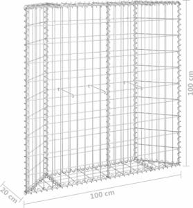 vidaXL Podniesiona rabata gabionowa, trapezowa, stal, 100x20x100 cm 7