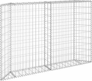 vidaXL Podniesiona rabata gabionowa, trapezowa, stal, 150x20x100 cm 2