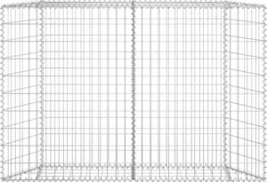 vidaXL Podniesiona rabata gabionowa, trapezowa, stal, 150x20x100 cm 3