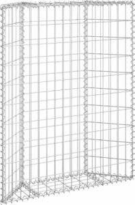 vidaXL Podniesiona rabata gabionowa, trapezowa, stal, 80x20x100 cm 2
