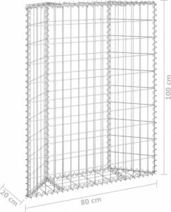 vidaXL Podniesiona rabata gabionowa, trapezowa, stal, 80x20x100 cm 7