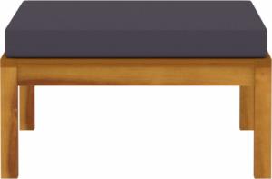 vidaXL Podnóżek z ciemnoszarą poduszką, lite drewno akacjowe 3