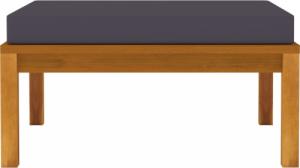 vidaXL Podnóżek z ciemnoszarą poduszką, lite drewno akacjowe 4