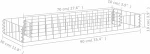 vidaXL Podwyższona donica gabionowa, galwanizowana stal, 90x30x10 cm 6
