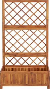 vidaXL Podwyższona donica z trejażem, 85x38x150 cm, drewno akacjowe 2