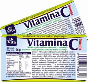 Dr Vita DR VITA_Witamina C suplement diety o smaku cytrynowym 30 tabletek 1