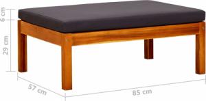 vidaXL Stołki ogrodowe, 2 szt., lite drewno akacjowe 7