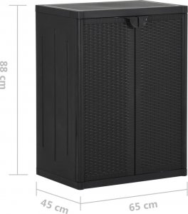 Szafa ogrodowa vidaXL Szafka ogrodowa, czarna, 65x45x88 cm, PP 8