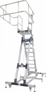 Higher Drabina wolnostojąca jednostronna na kółkach aluminiowa 9 stopniowa (S-7846) 1