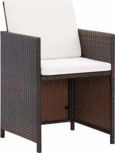 vidaXL 4-cz. zestaw krzeseł i stołków ogrodowych, rattan PE, brązowy 3