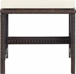 vidaXL 4-cz. zestaw krzeseł i stołków ogrodowych, rattan PE, brązowy 9