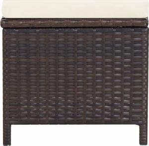 vidaXL 4-cz. zestaw krzeseł i stołków ogrodowych, rattan PE, brązowy 10