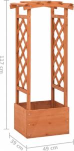 vidaXL Donica z kratką i łukiem, 49x39x117 cm, drewno jodłowe 5